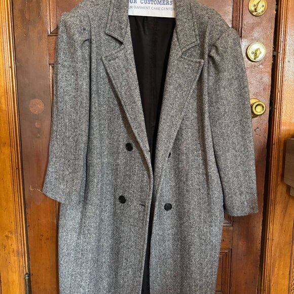 J&H Fashions Vintage Women's Herringbone Wool Coat - Picture 4 of 14